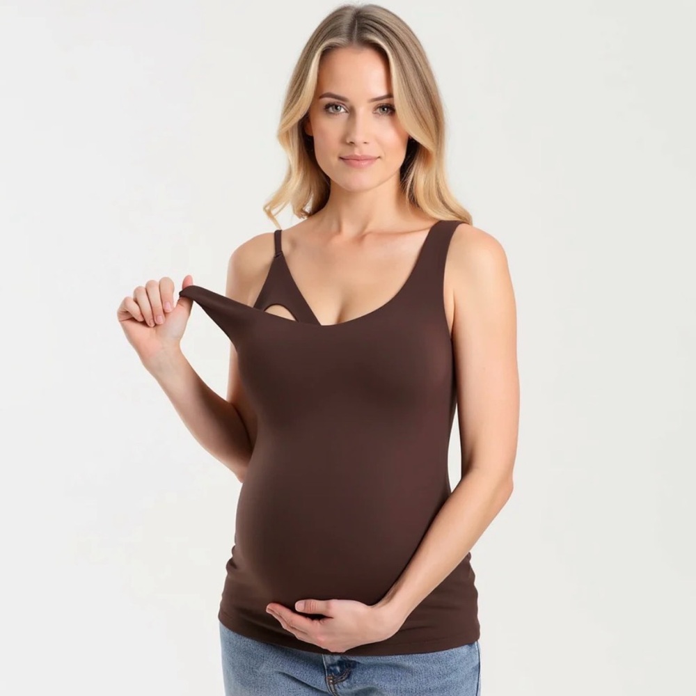 Brown Nursing Tank Top